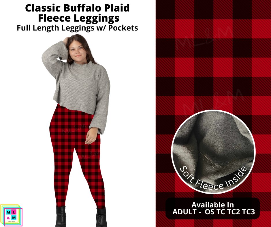 Classic Buffalo Plaid Fleece Leggings