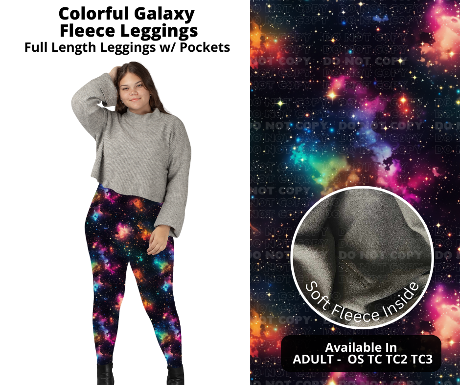 Colorful Galaxy Fleece Leggings