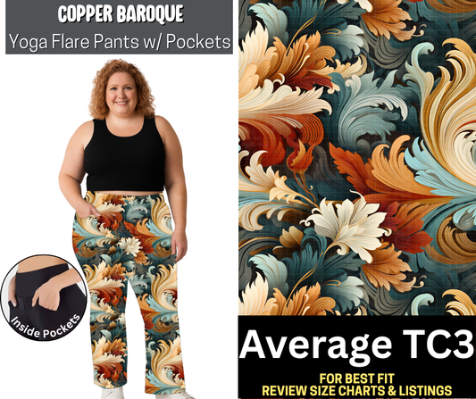Copper Baroque Yoga Flare Pants