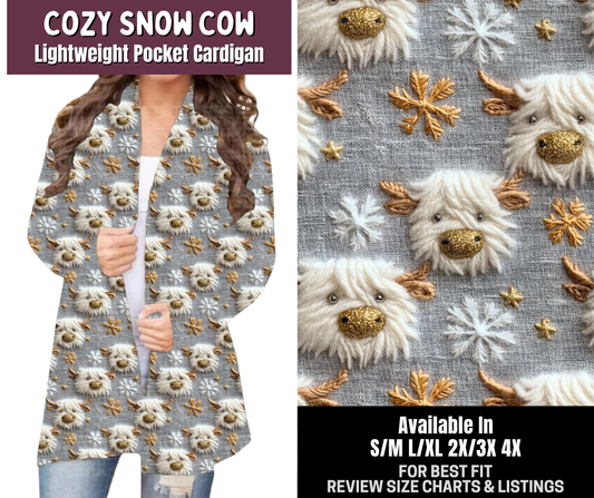 Preorder! Closes 9/14. ETA Dec. Cozy Snow Cow Pocket Cardigan