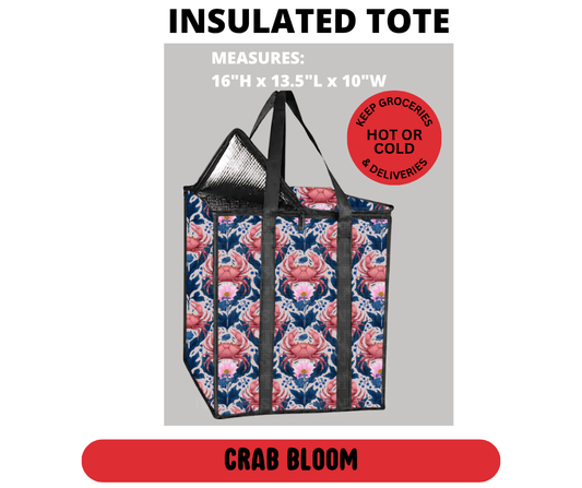 Crab Bloom Insulated Tote
