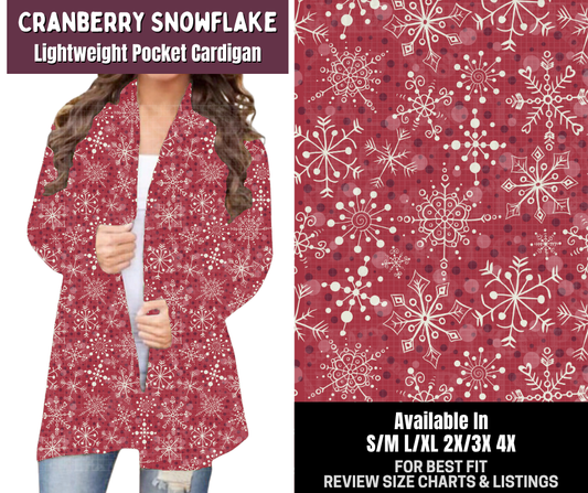 Preorder! Closes 9/14. ETA Dec. Cranberry Snowflake Pocket Cardigan