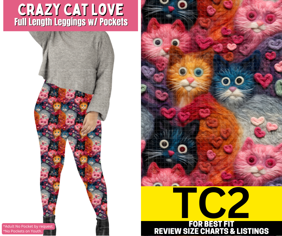 Crazy Cat Love Full Length Leggings w/ Pockets