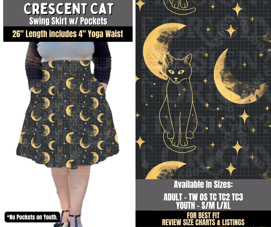 Preorder! Closes 8/3. ETA Nov. Crescent Cat Swing Skirt
