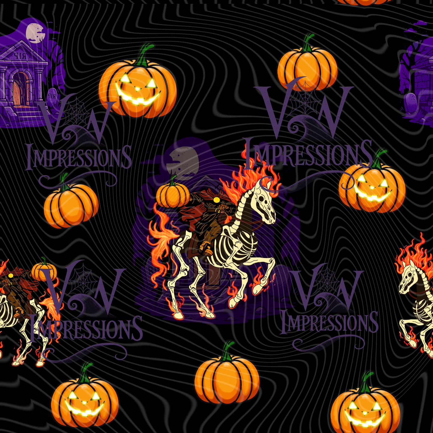 Headless Horsemen Orange Flames Digital Files