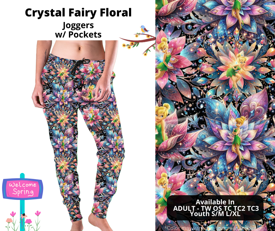 Preorder! Closes 1/20. ETA April. Crystal Fairy Floral Joggers