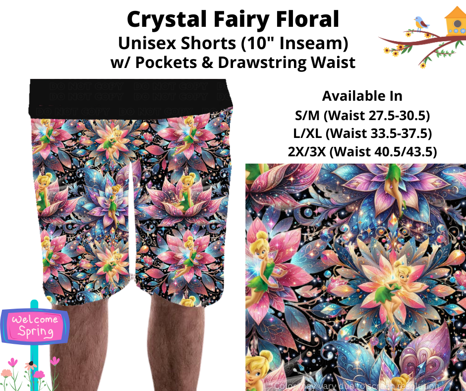 Preorder! Closes 1/20. ETA April. Crystal Fairy Floral Unisex Shorts