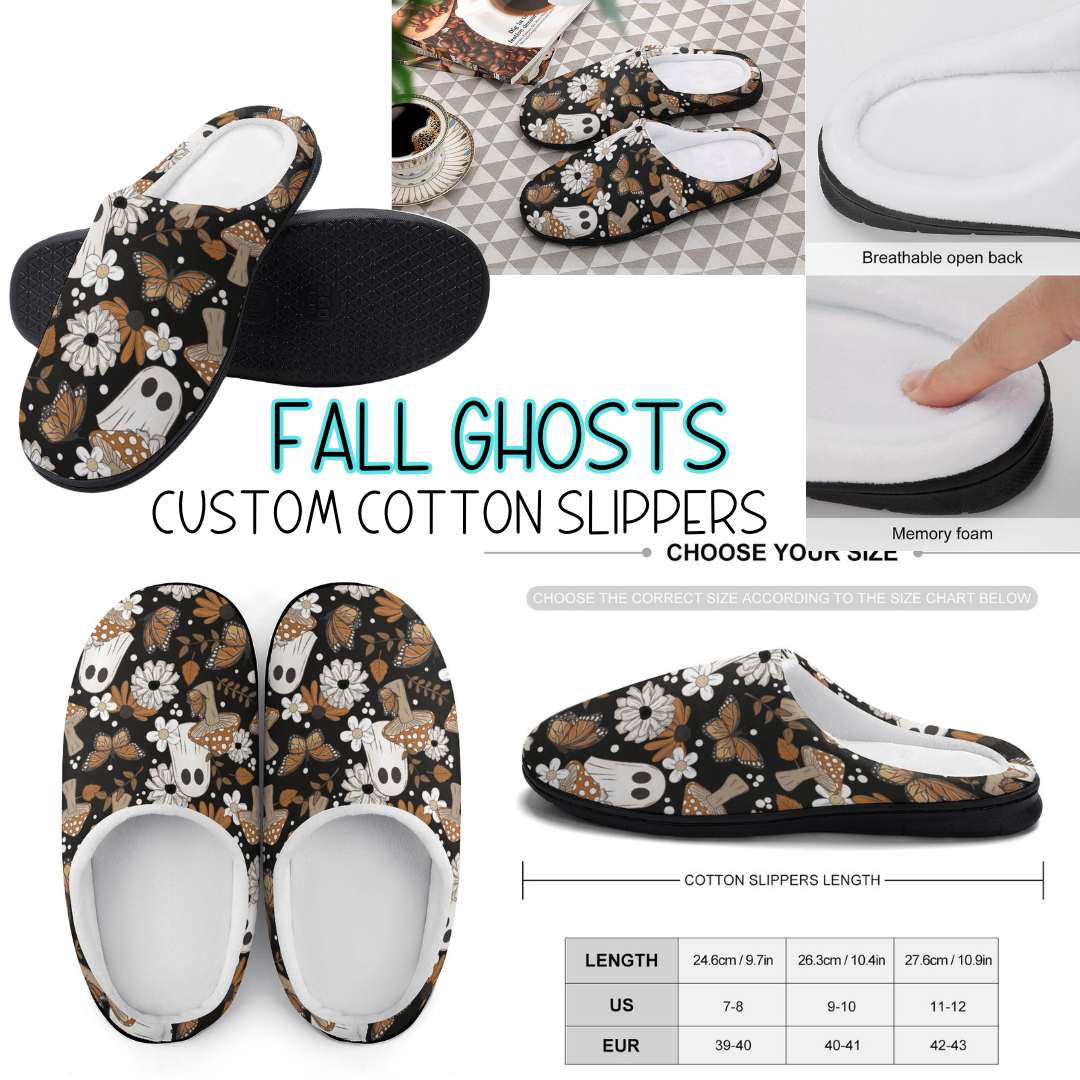 FALL GHOSTS - CUSTOM SLIPPERS PREORDER CLOSING 9/16