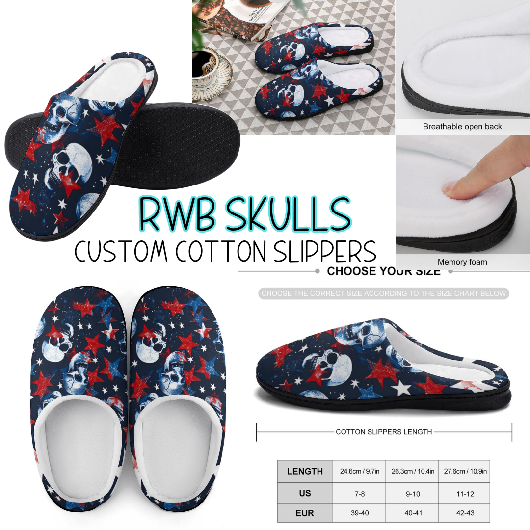 RWB SKULLS - CUSTOM SLIPPERS PREORDER CLOSING 9/16