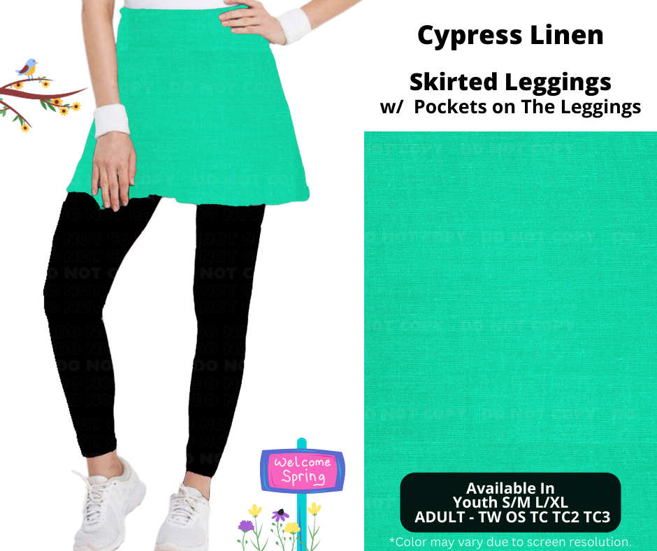 Preorder! Closes 1/15. ETA April. Cypress Linen Skirted Full Length Leggings w/ Pockets