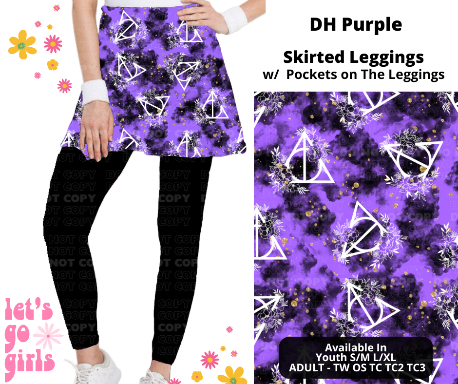 Preorder! Closes 12/16. ETA Feb. DH Purple Skirted Full Length Leggings w/ Pockets