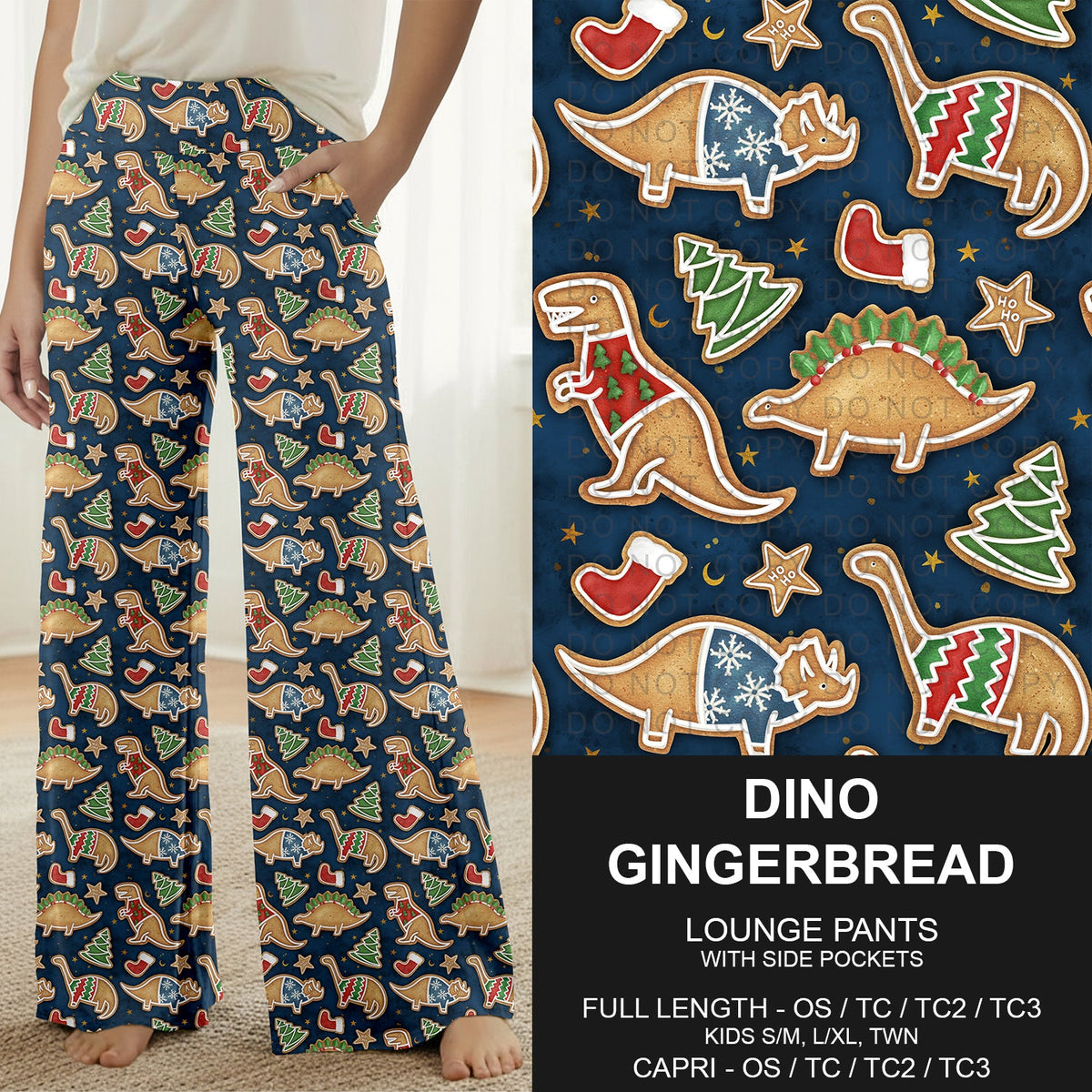 B315 - Preorder Dino Gingerbread Lounge Pants (Closes 10/04. ETA: early Dec.)