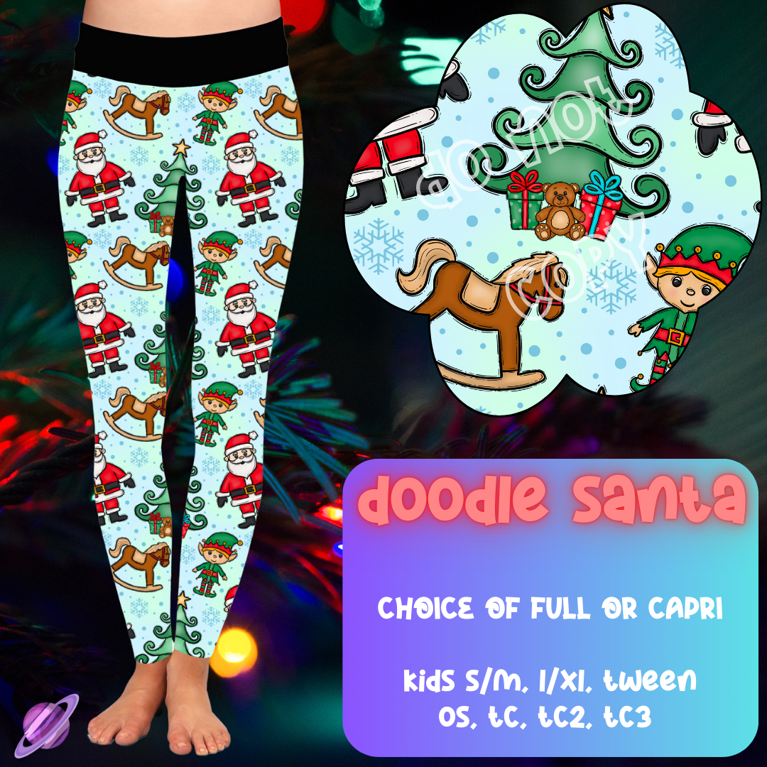 DOODLE SANTA - CHRISTMAS RUN - LEGGING/CAPRI PREORDER CLOSING 9/29