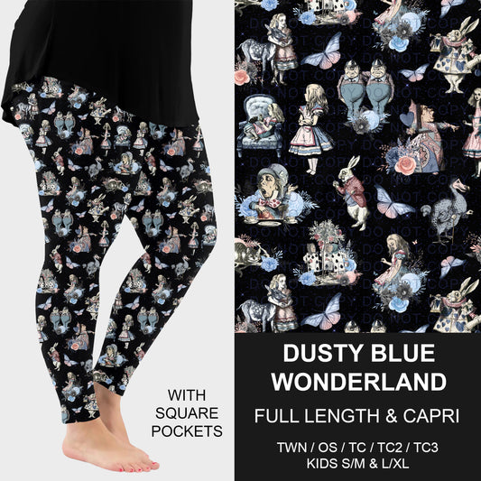 B317 - Preorder Dusty Blue Wonderland Leggings w/ Pockets (Closes 10/18. ETA: late Dec.)