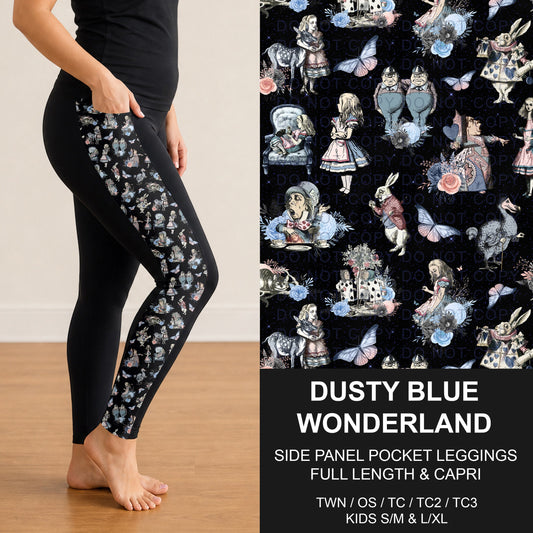 B317 - Preorder Dusty Blue Wonderland Side Panel Pocket Leggings (Closes 10/18. ETA: late Dec.)