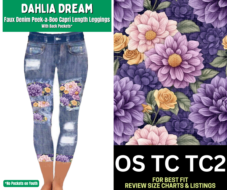Dahlia Dream Capri Faux Denim Peekaboo