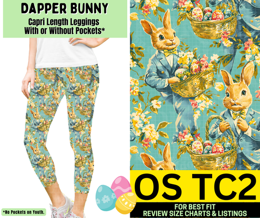 Dapper Bunny Capri Length Leggings w/ Pockets