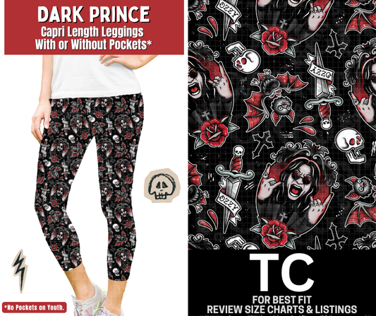 Dark Prince Capri Length Leggings w/ Pockets