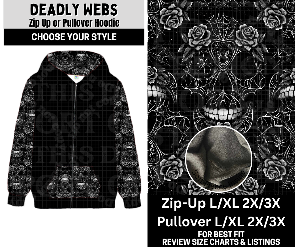 Deadly Webs Zip-Up or Pullover Hoodie