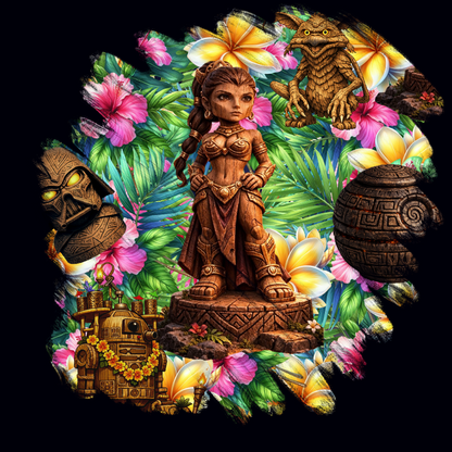 Tiki Princess 1 Beach Towel 31"x71"