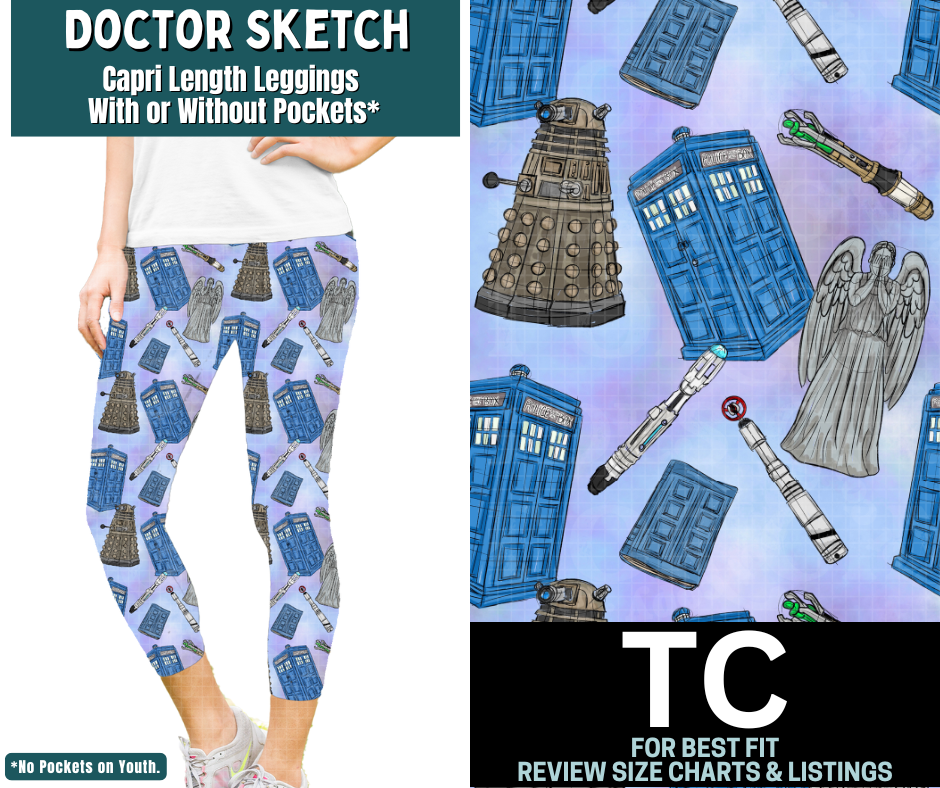 Doctor Sketch Capri Length Leggings w/ Pockets