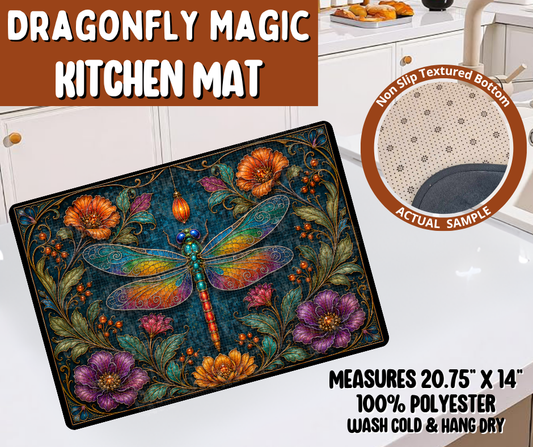 Preorder! Closes 10/19. ETA Jan. Dragonfly Magic Kitchen Mat