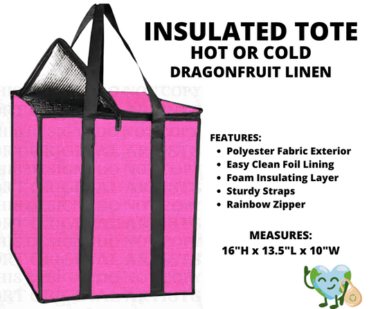 Dragonfruit Linen Insulated Tote