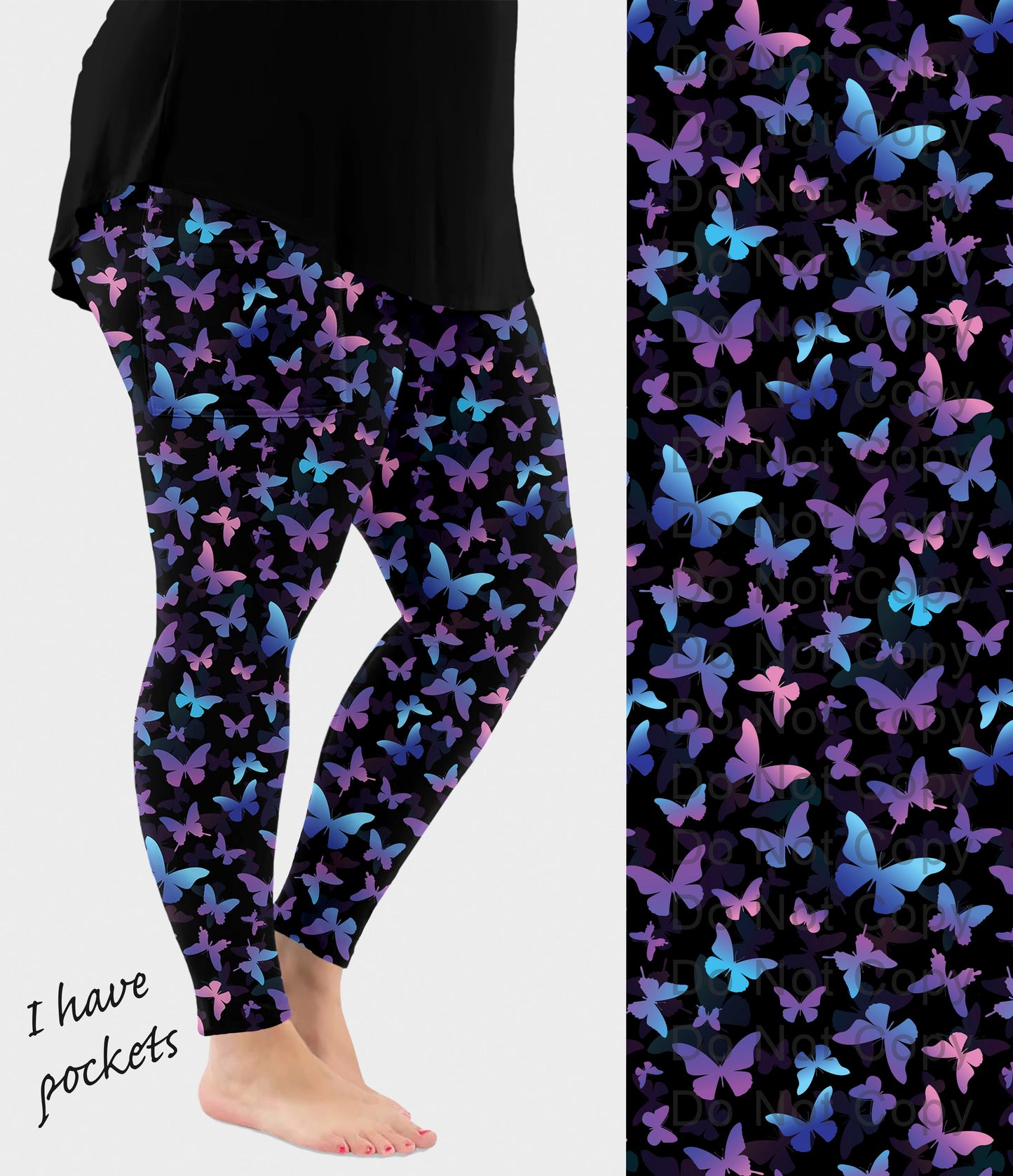 RTS - Dreamscape Butterfly Leggings w/ Pockets