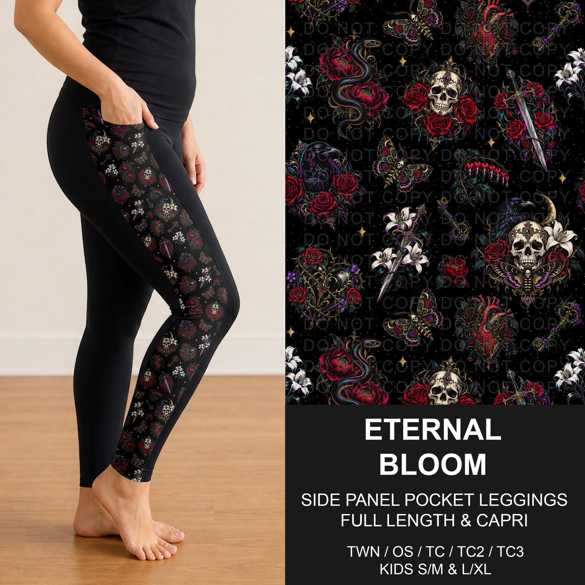 B320 - Preorder Eternal Bloom Side Panel Pocket Leggings (Closes 11/08. ETA: mid Jan.)