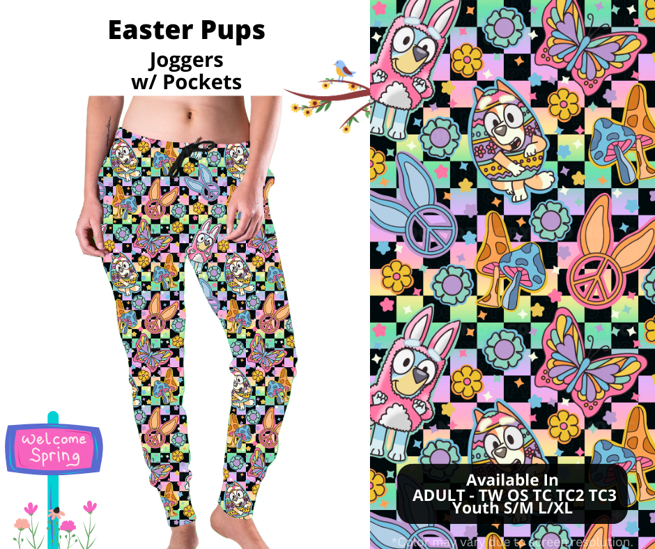 Preorder! Closes 1/20. ETA April. Easter Pups Joggers