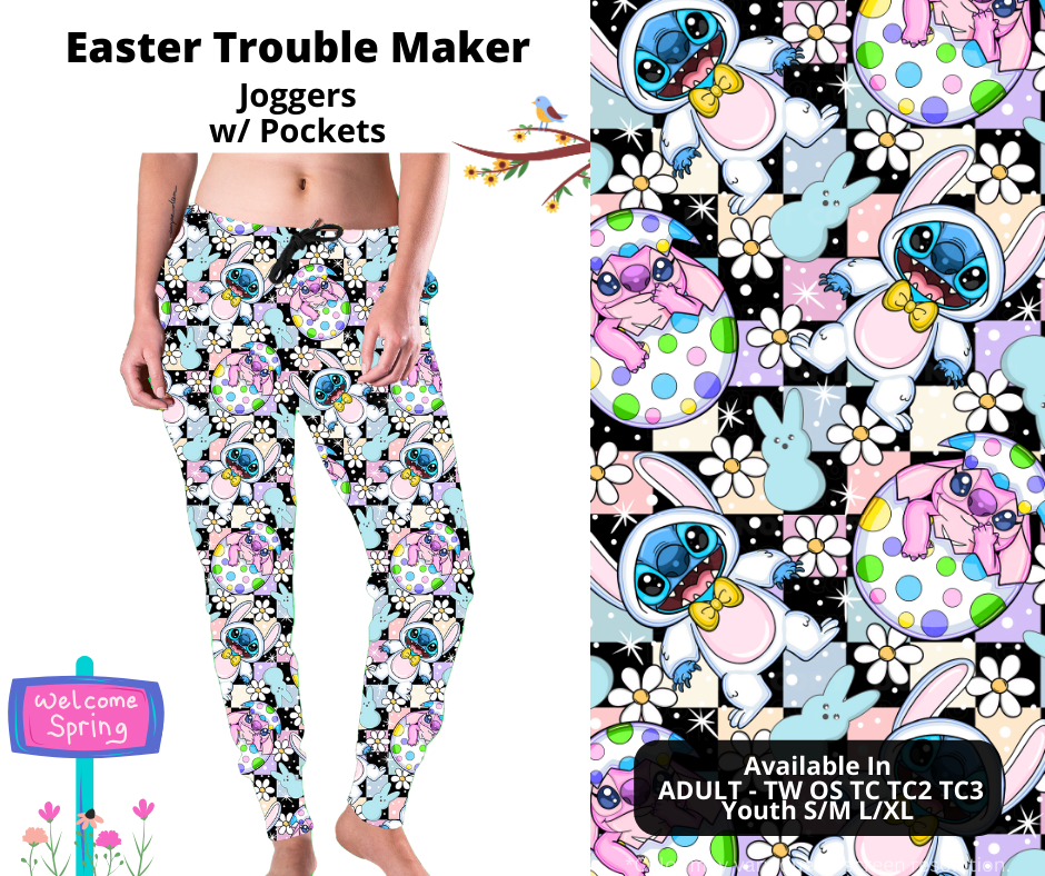 Preorder! Closes 1/20. ETA April. Easter Trouble Maker Joggers