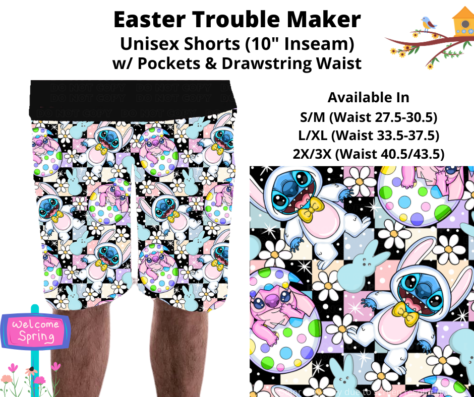 Preorder! Closes 1/20. ETA April. Easter Trouble Maker Unisex Shorts