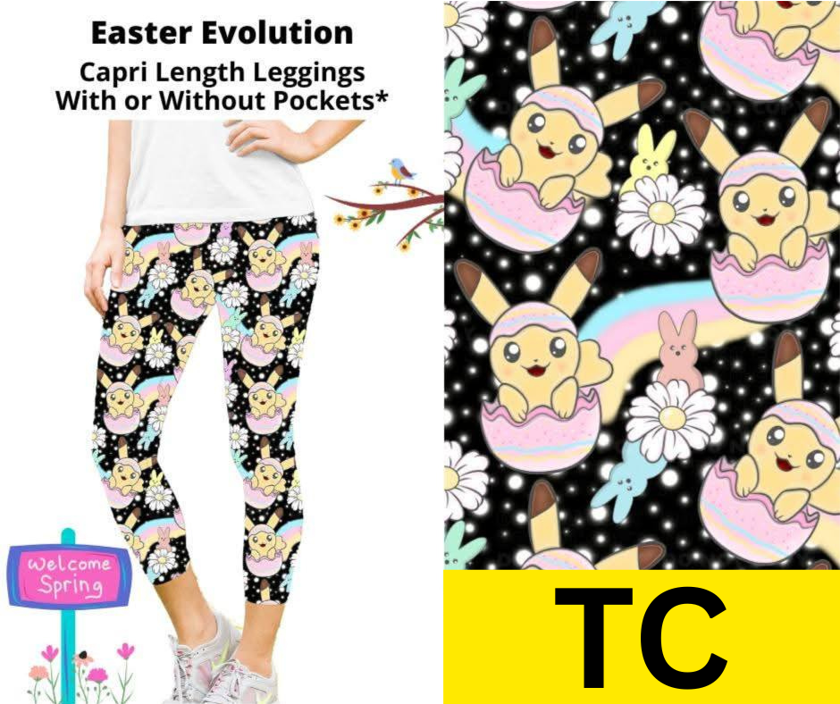 Easter Evolution Capri Length Leggings w/ Pockets