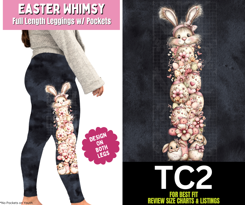 Easter Whimsy Full Length Leggings w/ Side Leg Designs