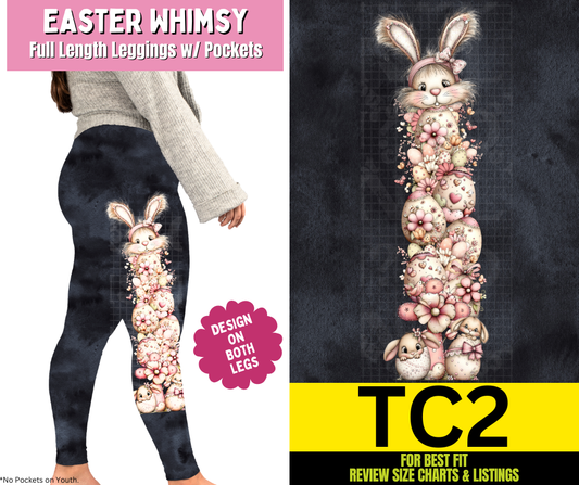Easter Whimsy Full Length Leggings w/ Side Leg Designs