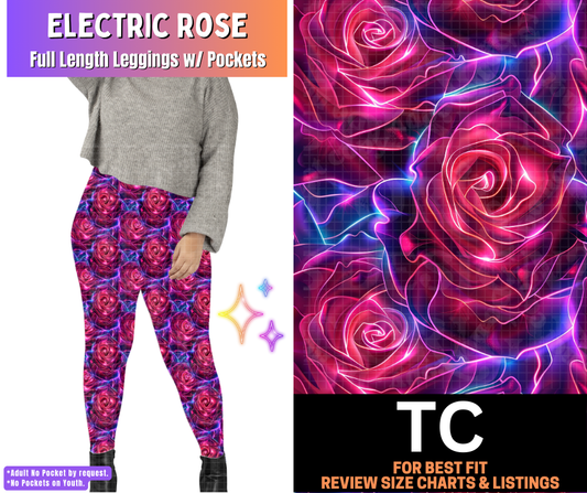 Electric Rose Full Length Leggings w/ Pockets