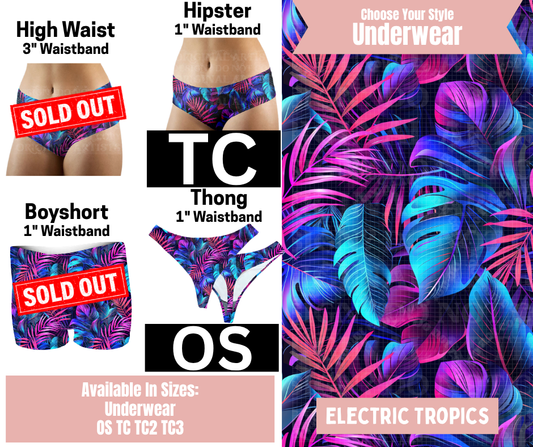 Electric Tropics Hipster, Thong Underwear