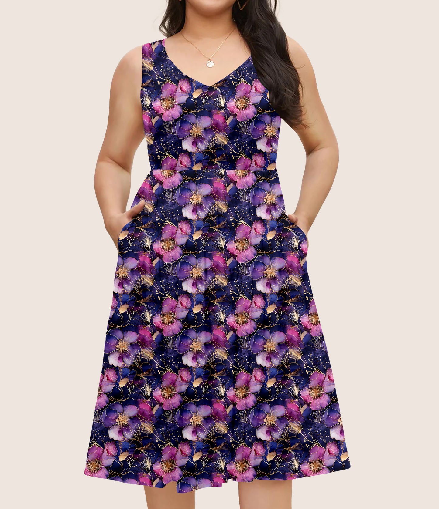 RTS - Elegant Floral Pocket Dress