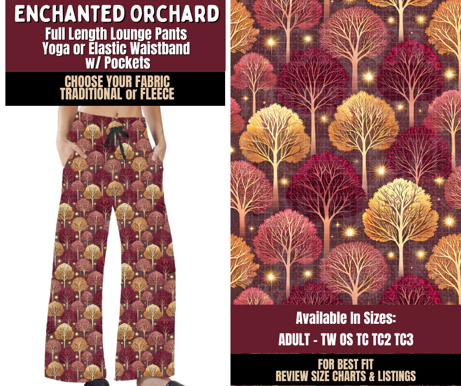 Preorder! Closes 7/22. ETA Oct. Enchanted Orchard Lounge Pants Choose Fleece or Traditional