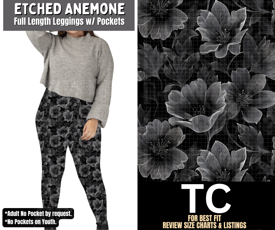 Etched Anemone Full Length Leggings w/ Pockets