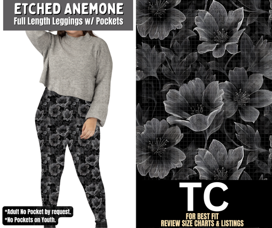 Etched Anemone Full Length Leggings w/ Pockets