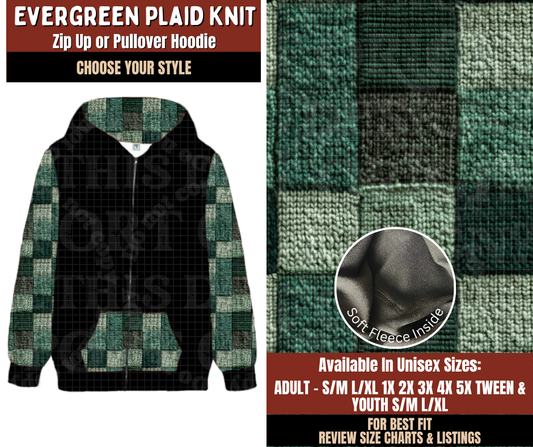 Preorder! Closes 9/21. ETA Dec. Evergreen Plaid Knit Zip-Up or Pullover Hoodie
