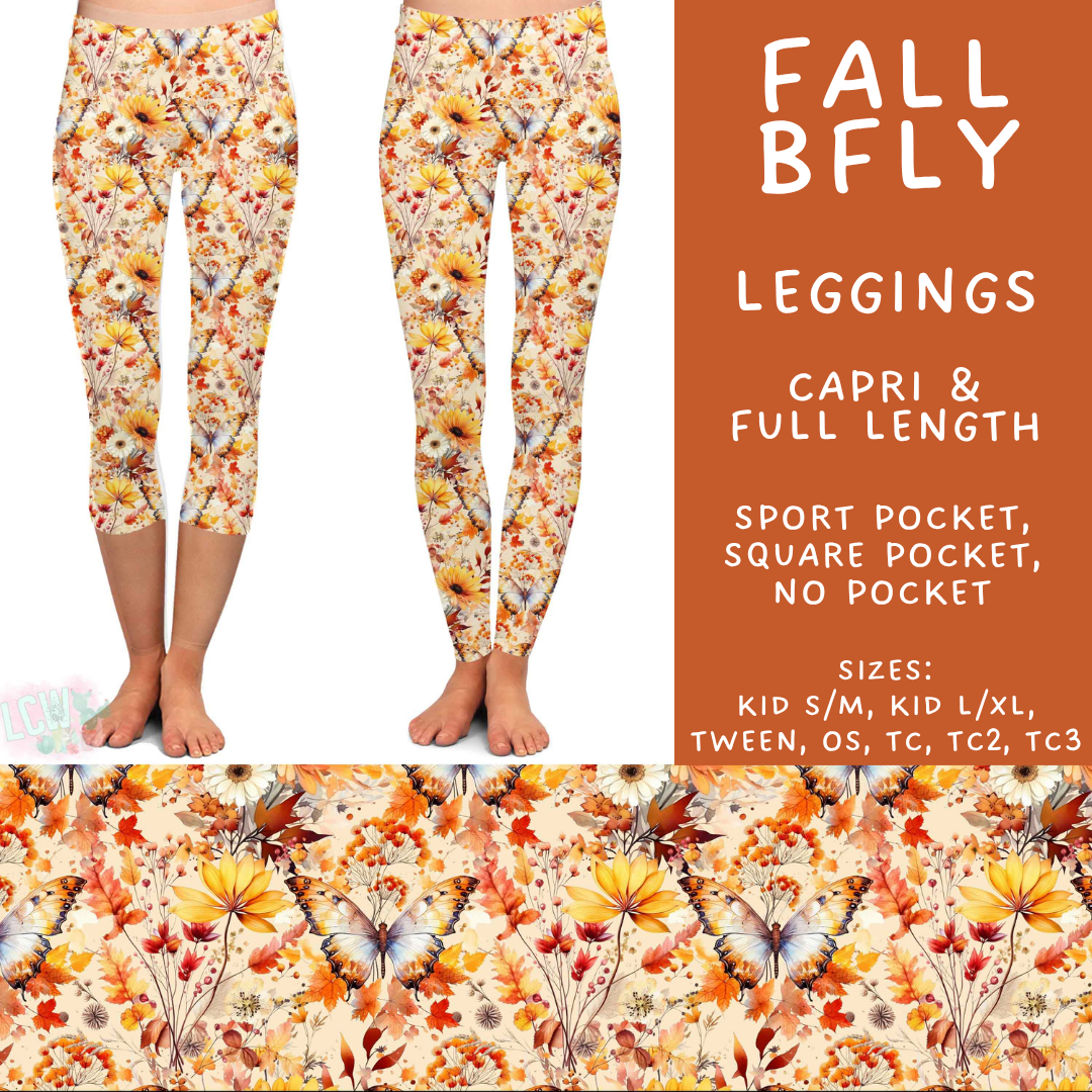 Batch #582 - Hello Fall 3 - Closes 9/7 - ETA early Nov - Fall BFly Full and Capri Length Leggings