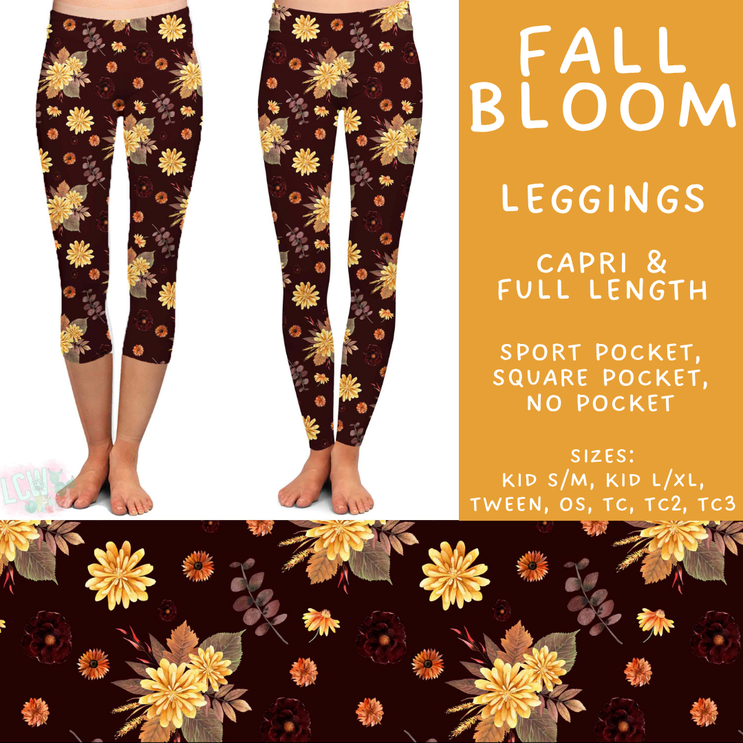 Batch #582 - Hello Fall 3 - Closes 9/7 - ETA early Nov - Fall Bloom Full and Capri Length Leggings