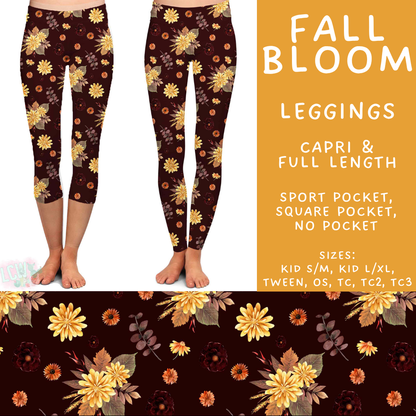 Batch #582 - Hello Fall 3 - Closes 9/7 - ETA early Nov - Fall Bloom Full and Capri Length Leggings