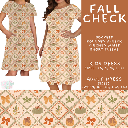 Batch #582 - Hello Fall 3 - Closes 9/7 - ETA early Nov - Fall Check Adult & Kids Dresses