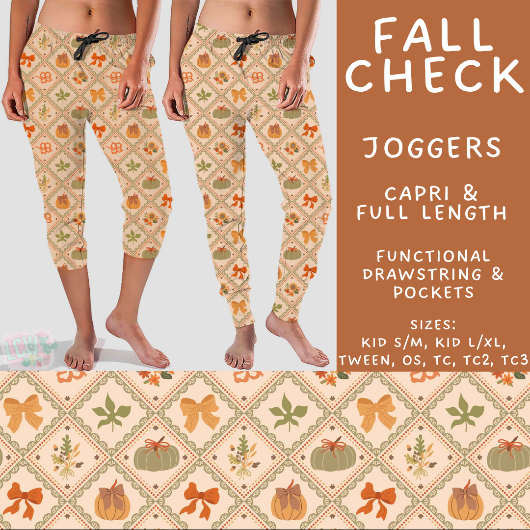 Batch #582 - Hello Fall 3 - Closes 9/7 - ETA early Nov - Fall Check Full and Capri Length Joggers