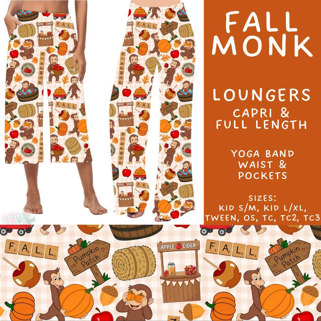 Batch #583 - Magical Character Fall - Closes 9/9 - ETA early Nov - Fall Monk Capri and Full Length Loungers