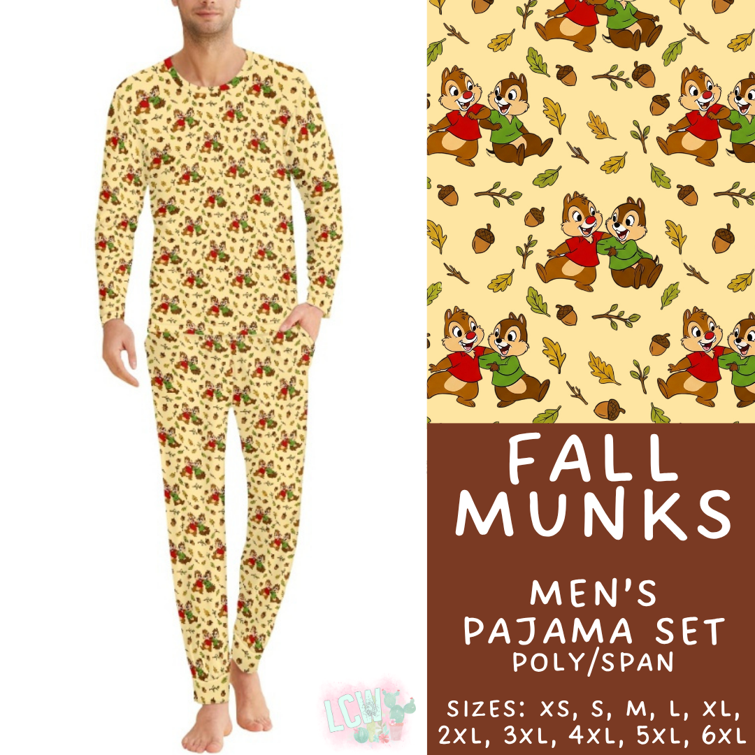 Batch #580 - Fall Family Pajamas 2 - Closes 9/4 - ETA early Nov - Fall Munks Men's Pajama Set