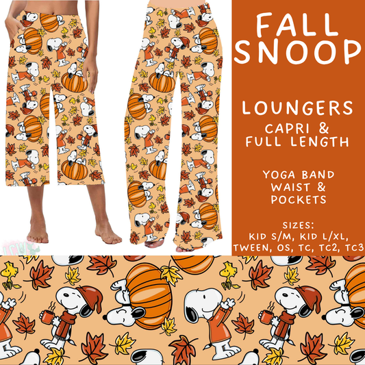 Batch #583 - Magical Character Fall - Closes 9/9 - ETA early Nov - Fall Snoop Capri and Full Length Loungers